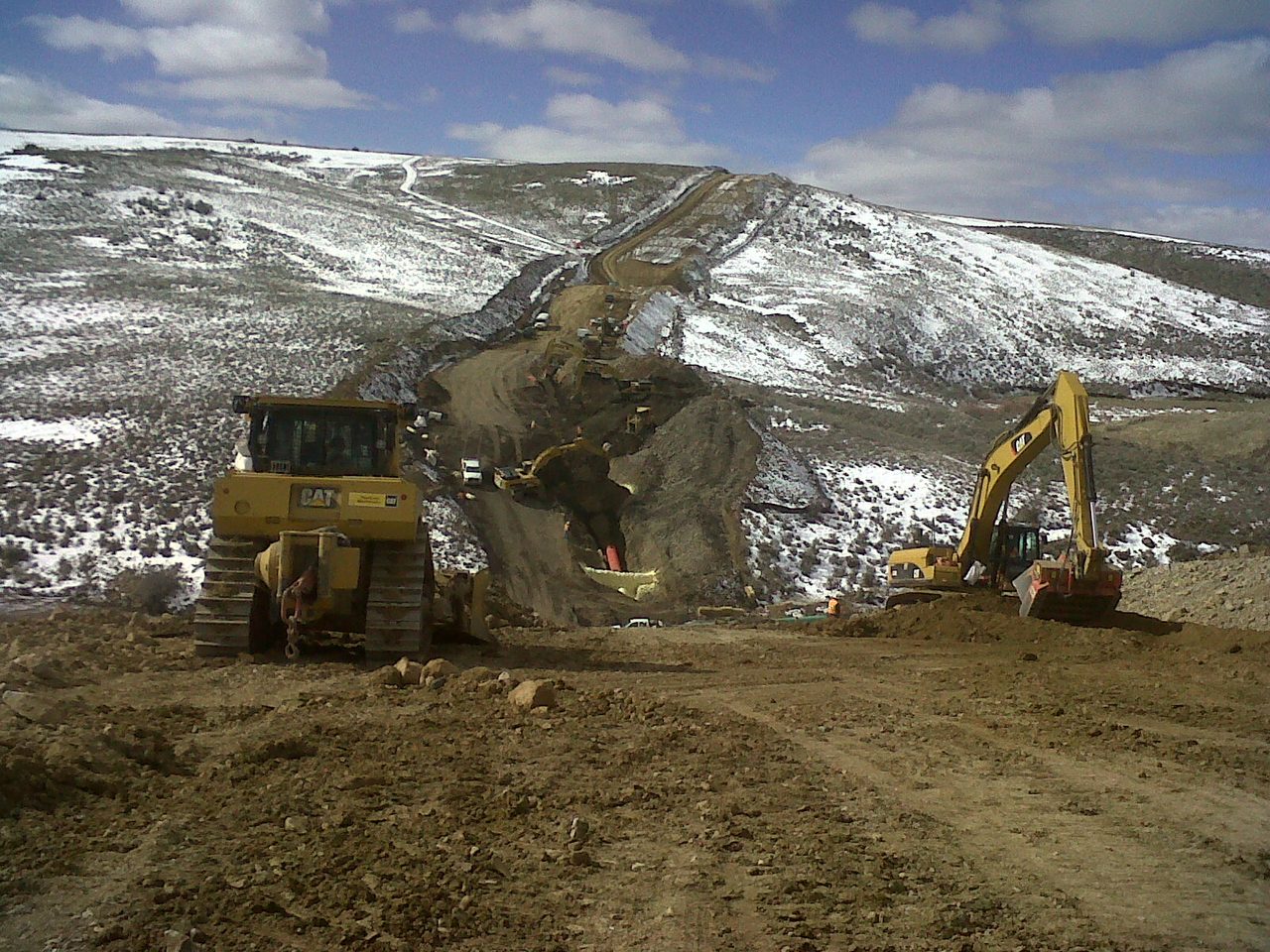 Winter grading operations with dozers